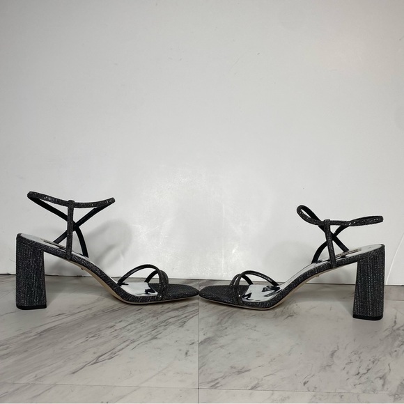 Badgley Mischka Rebekah Metallic Block Heel Sandal 13 - Picture 5 of 14